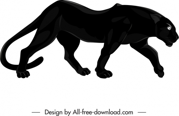Ikon spesies kucing sketsa macan kumbang hitam