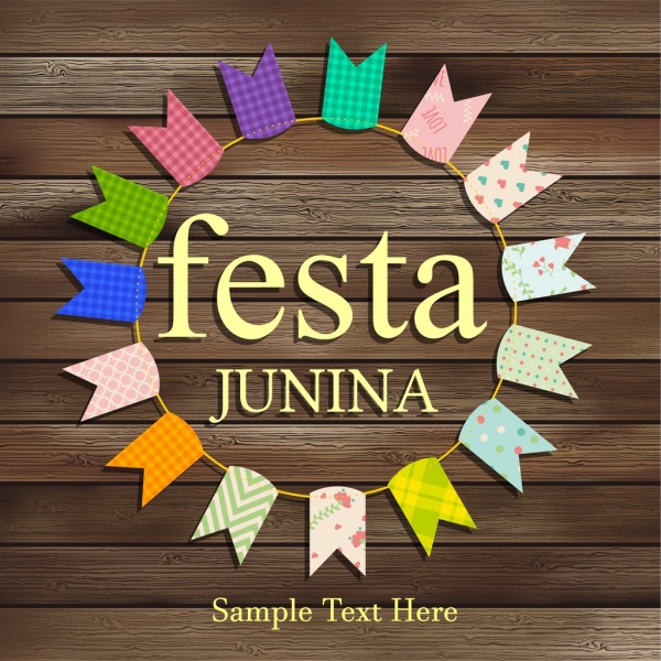layout de círculo do cartaz do Festival fita colorida decoração