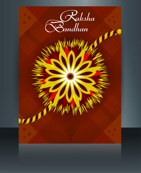 Lễ hội raksha bandhan mẫu brochure thiết kế đầy màu sắc