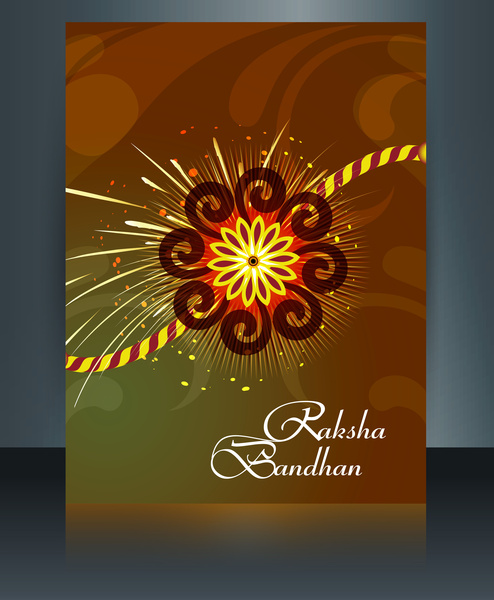 เทศกาล raksha bandhan โบรชัวร์มีสีสันออกแบบ