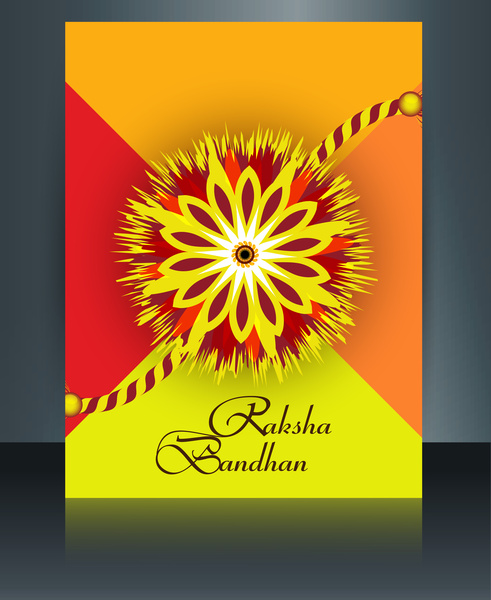 祭ラクシャ bandhan テンプレート パンフレット カラフルなデザイン