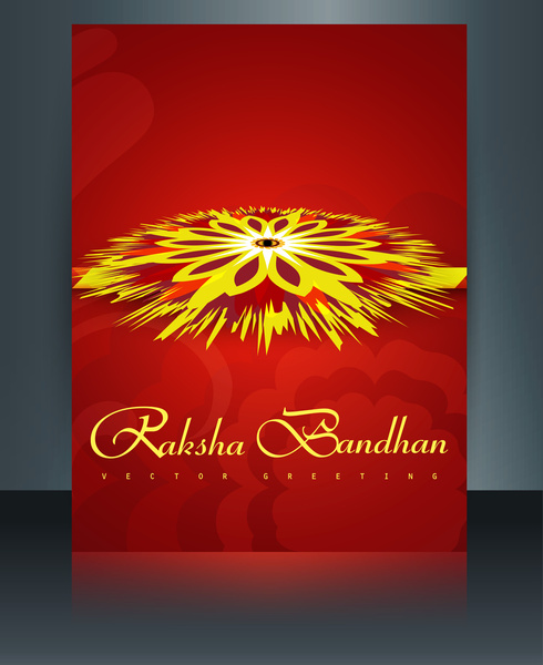 축제 raksha bandhan 템플릿 브로셔 화려한 디자인