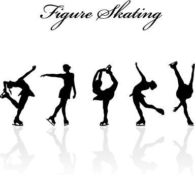Trượt băng nghệ thuật thiết kế phản chiếu các vector.