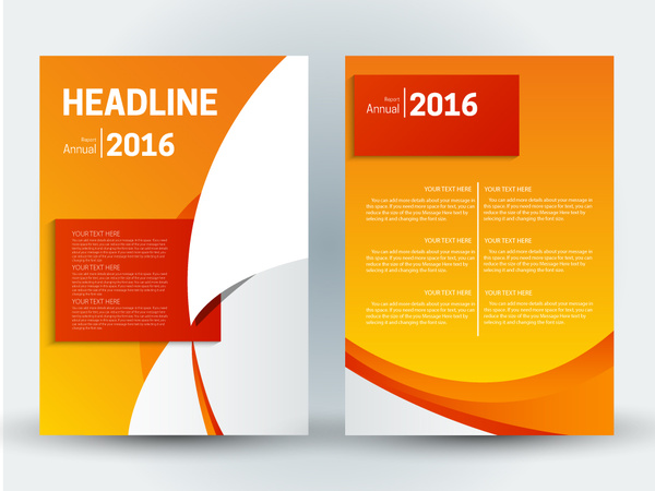 Finance Broschüre Design mit orangem Hintergrund