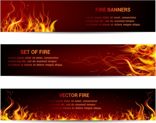 diseño de banner de fuego