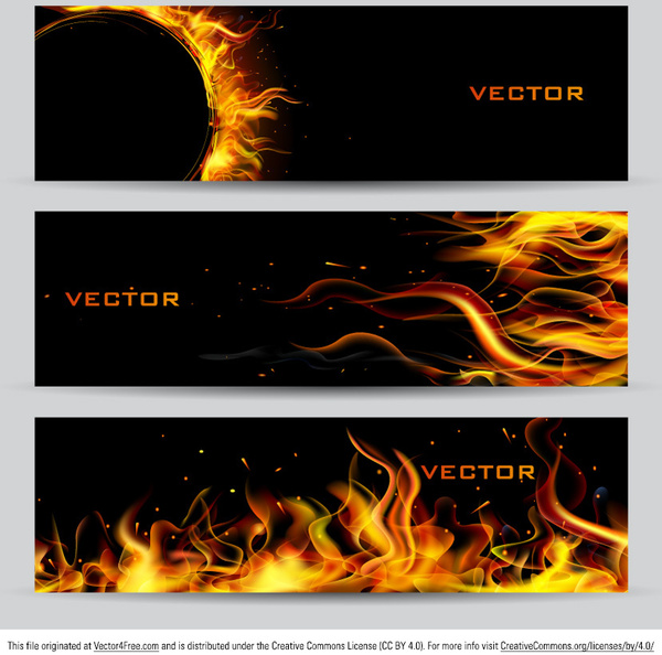 fogo bandeira vector set