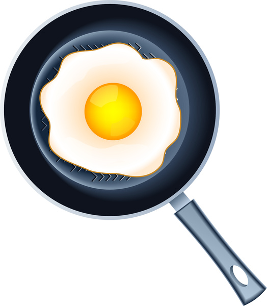 uovo di fuoco sulla vaschetta