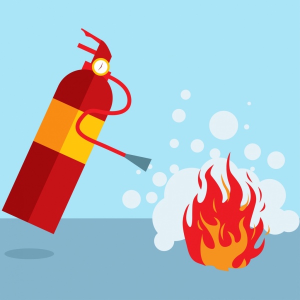 Herramienta de fondo de color fuego extinguir la llama icono decoracion