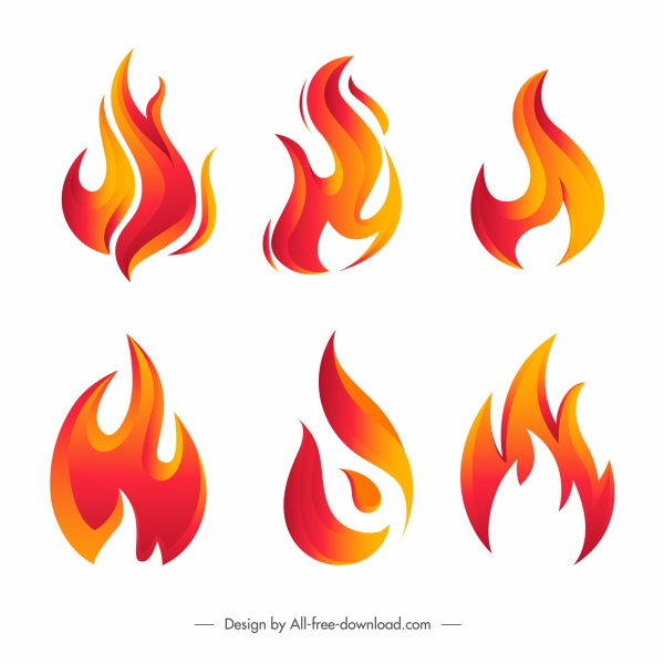 plantillas de logotipos de fuego formas naranjas modernas