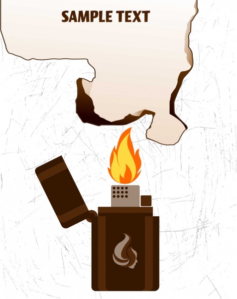 خلفية اطلاق ورقة علبة الثقاب يحرق رمز