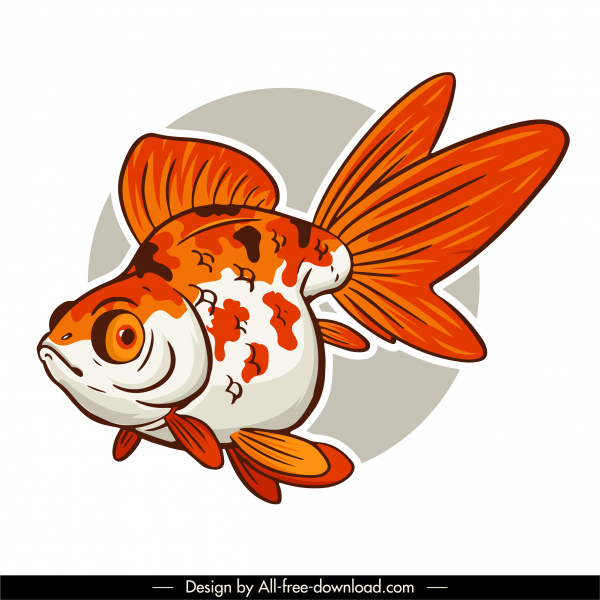 ícone peixe desenhado à mão design clássico