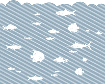 o gráfico de vetor de mar de peixe