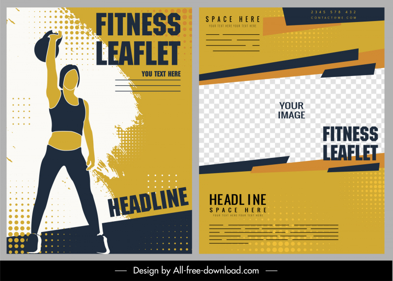 Template Fitness Leaflet Dekorasi grunge Klasik