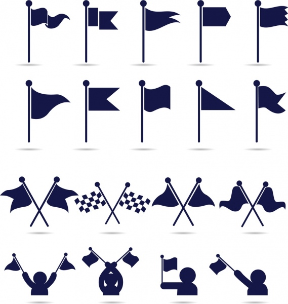 bandiera icone raccolta vari piatti di isolamento