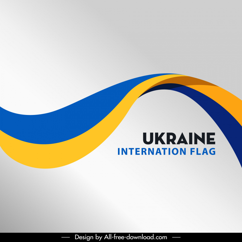 bandeira ukraine internacional de fundo moderno dinâmico curvas decoração