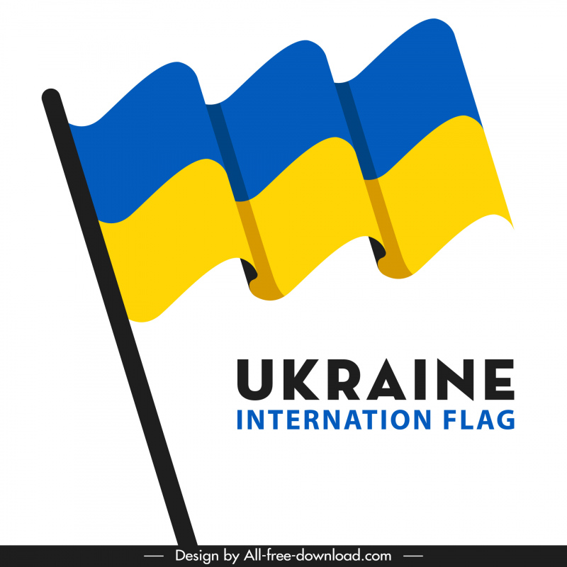 Tandai Ukraina Internation Sign Icon 3D Dynamic Sketch