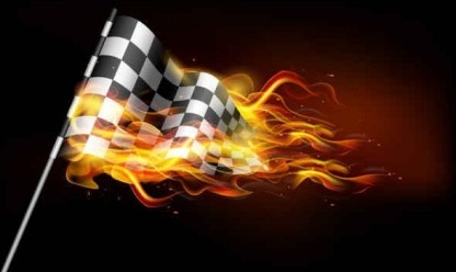 Flag With Flame Art Background Vector