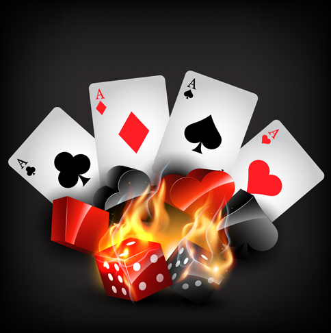 flamme éléments casino cartes vectorielles
