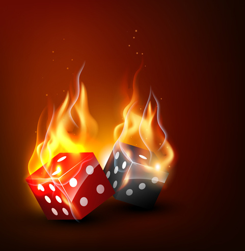 flamme éléments casino cartes vectorielles