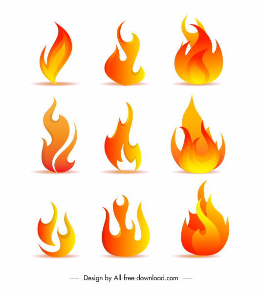 ikon api bentuk dinamis berwarna modern