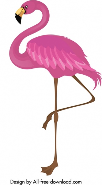 فلامنغو رمز الوردي رسم تصميم الكرتون-كارتون المتجهات-ناقل حر تحميل مجاني