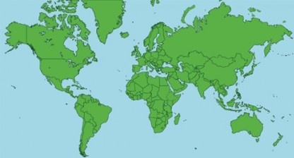 세계 벡터의 평면 지도