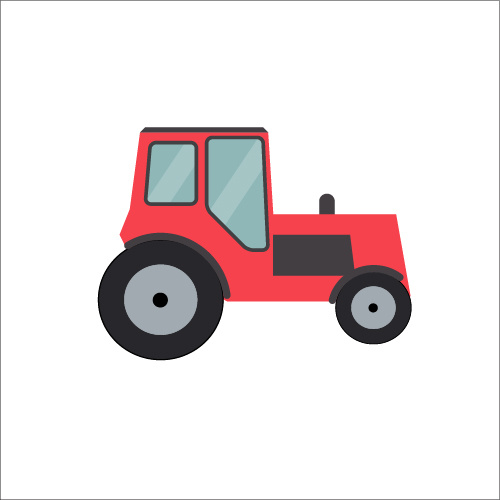 gaya datar traktor ilustrasi vektor