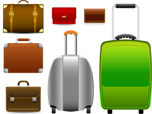 vector plana de ícones coloridos das bagagens