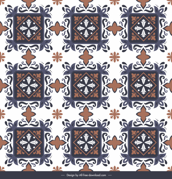 modelo padrão de azulejo clássico simetria elegante