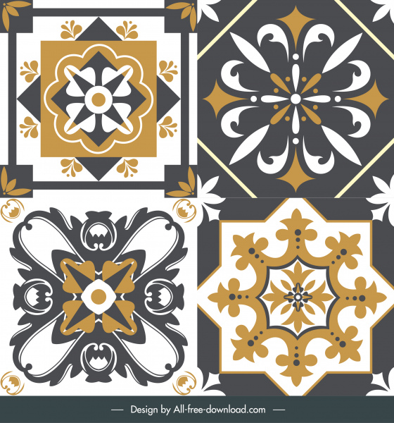 шаблоны напольной плитки элегантные классические симметричные формы