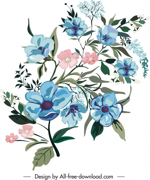 pintura de flora color de decoración clásica