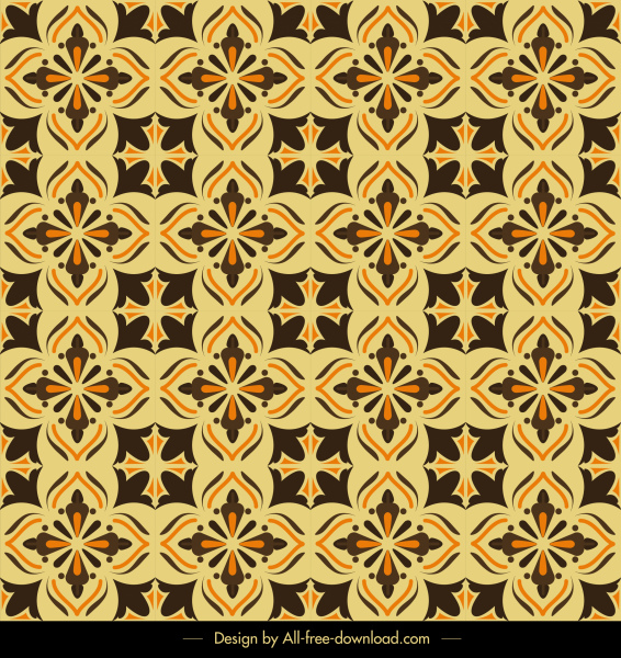 Flora Pattern Template Classical Repeating Symmetric Decor
