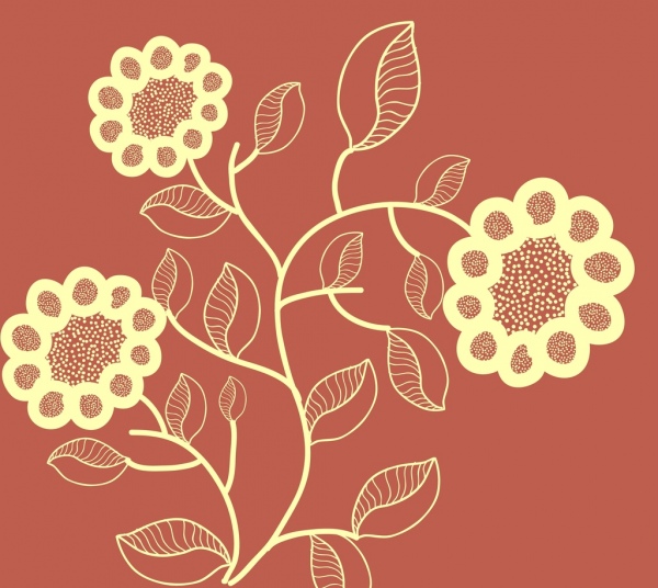 花卉背景設計向日葵剪影風格