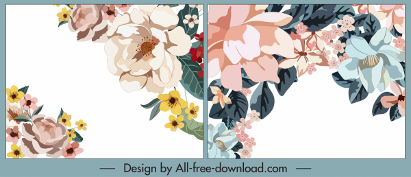 latar belakang bunga template dekorasi klasik cerah berwarna-warni
