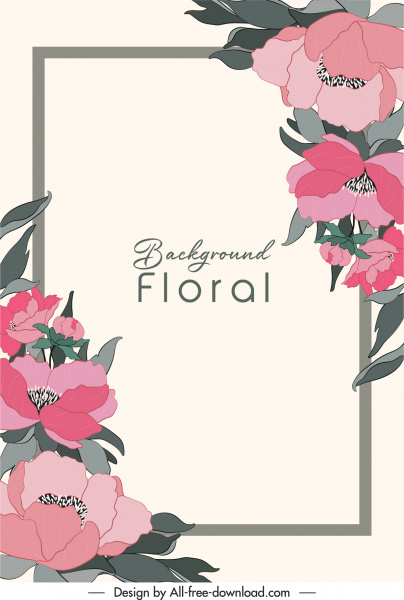 florale Randvorlage elegantes klassisches handgezeichnetes Dekor