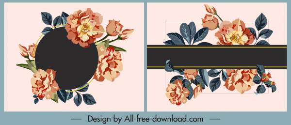 modèles de carte florale décor coloré élégant