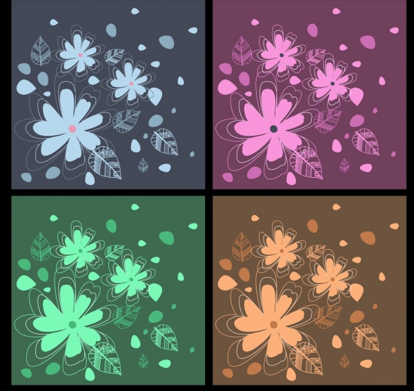 花卉装饰背景设置平面手绘设计