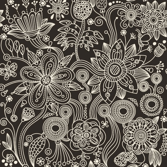 vector de elementos de arte floral patrón decorativo