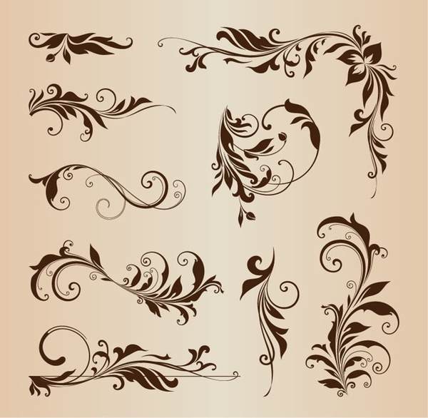 illustration vectorielle de design floral élément collection