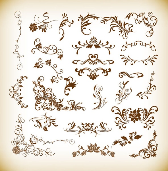illustration vectorielle d’éléments floraux collection