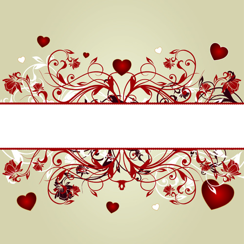 floralen Herzen Valentine Tag Vektor-Hintergründe