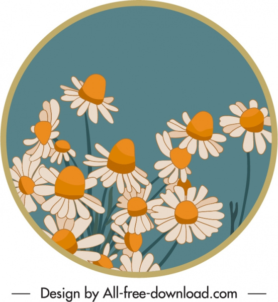 Floral Label Vorlage elegante klassische Blütenblätter Skizze