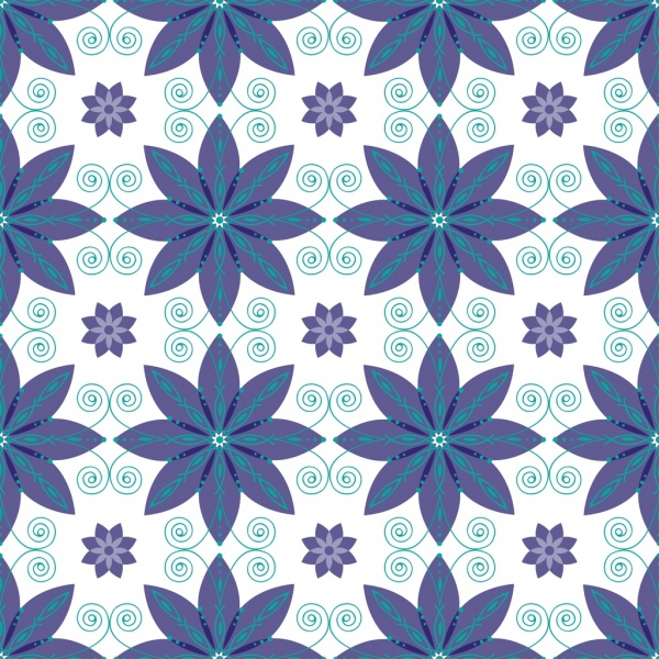 florale Muster Hintergrund Kurven symmetrischen wiederholenden Stil