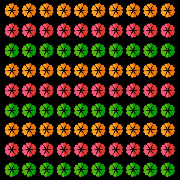 pola bunga berwarna-warni berulang desain