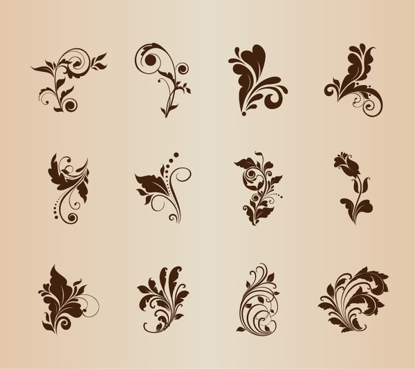 motifs floraux pour set vector design