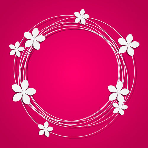 floral frame ronde avec place pour texte