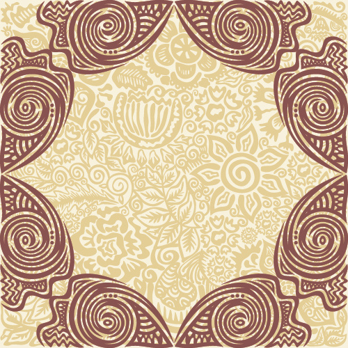 patrón de mosaico floral vintage vector set