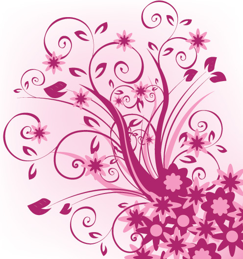 illustration vectorielle violet floral