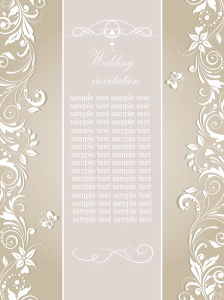çiçek düğün davetiye kartı zarif tasarım