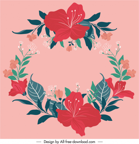 latar belakang karangan bunga warna-warni handdrawn klasik